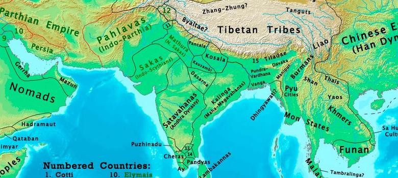 The changing map of India from 1 AD to the 20th century