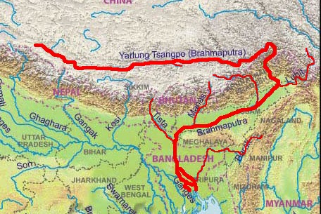 Bhramputra, Drainage System The Ganga and Bhramputra River System