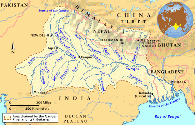 Ganga Map Drainage System The Ganga and Bhramputra River System