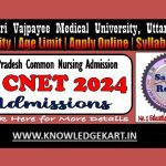 UP CNET Application Form 2024 (Out) Apply Online Bse Nursing Eligibility Criteria Recruitment Notification PDF